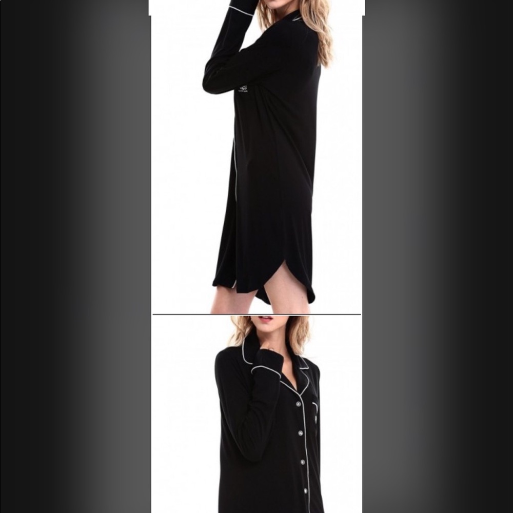 ๐HP๐Nora Twips Black Long Sleeve Sleep Dress - Picture 7 of 9